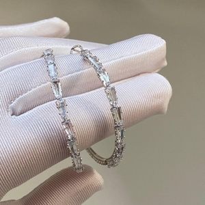 Handmade silver crystal hoop earrings
